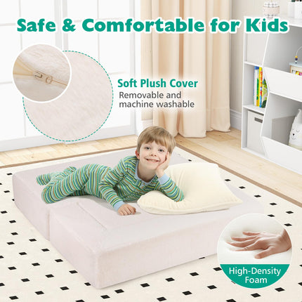 Costzon Kids Play Couch, Versatile Foam Play Couch for Boys & Girls