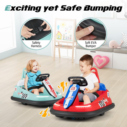 Costzon Bumper Car for Toddler 1-3, 6V Electric Kids Bumper Cars with 360° Spin, Kids Bumper Ride on Car for Boys Girls Gift