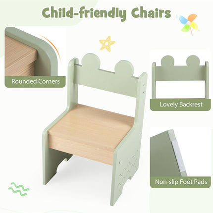 Costzon Kids Wooden Activity Desk Set Indoor Children Furniture