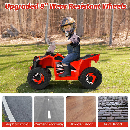 Costzon Kids ATV, 6V Battery Powered Electric Vehicle with Forward/Reverse Switch
