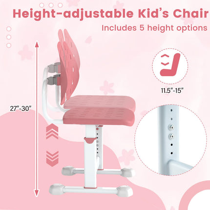 Costzon Kids Desk Chair Height-Adjustable Study Chair w/Breathable Seat