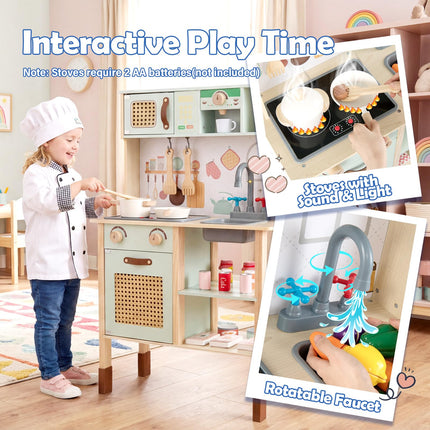 Costzon Kids Play Kitchen Toddler Toy Kitchen Set