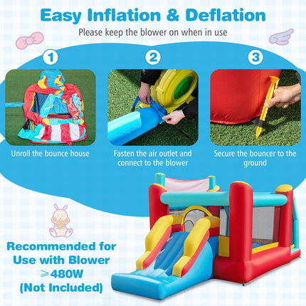 BOUNTECH Ice Cream Themed Inflatable Bounce House with Ball Pit