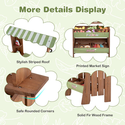 Costzon Wooden Grocery Store Pretend Play