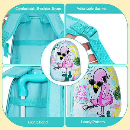 BABY JOY 2 PC Kids Luggage, 16" Toddlers Carry-on Suitcase & 12" Backpack Set