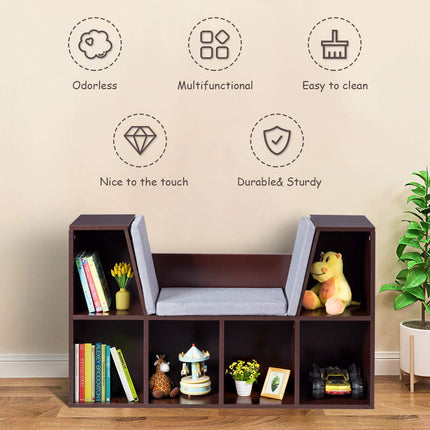 Costzon Kids Bookshelf with Reading Nook