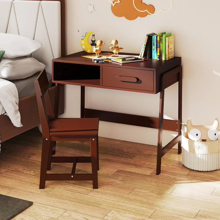 Costzon Kids Desk and Chair Set Wooden Children's School Chair Set