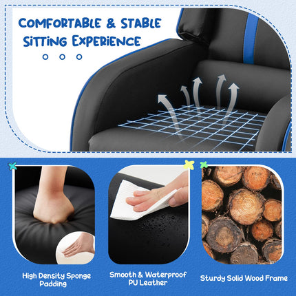 Kids Recliner, Gaming Recliner Chair  -  Costzon