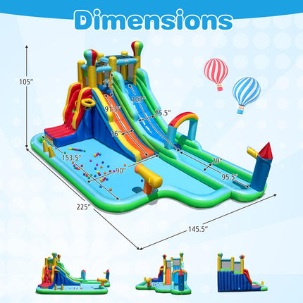 Costzon Inflatable Dual Slides Kids Water Slide Park