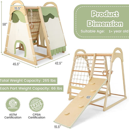 Costzon 7-in-1 Climbing Toys for Toddlers, Kids Indoor Playground Jungle Gym Play Tent