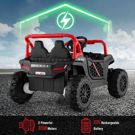 Costzon Kids UTV, 12V Battery Powered Electric Off-Road Car w/Remote Control, Sounds, Wireless Connection