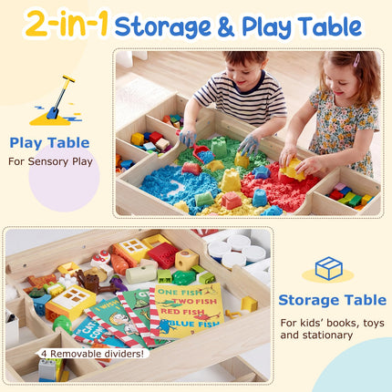Costzon 4-1 Wooden Activity Art Desk Set w/Whiteboard Chalkboard & Storage Cubes