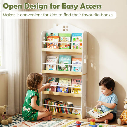Costzon 4-Tier Kids Bookshelf Wall Mounted