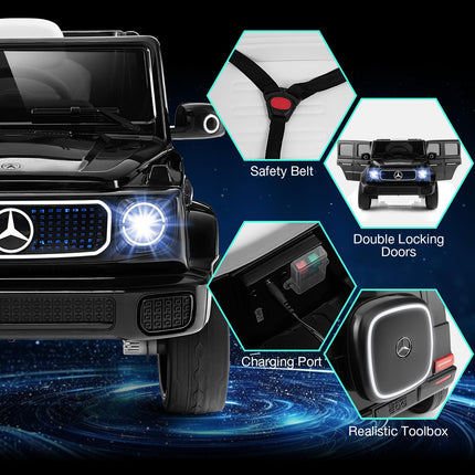 Costzon Licensed Mercedes-Benz EQG Kids Ride On Car, 12V 9AH 4WD Toy Electric Vehicle w/Remote Control
