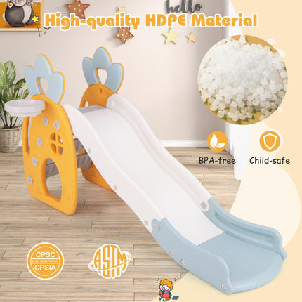 BABY JOY Toddler Slide, 3 in 1 Freestanding Foldable Kids Slide with Climber