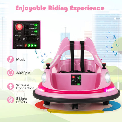 Costzon Bumper Car for Kids, 12V Toddler Bumper Car W/Remote Control & Dual Joysticks, Ride on Bumper Car for Boys Girls Gift