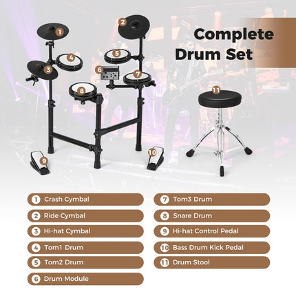 Costzon Electric Drum Set Electronic Drum Kit for Beginner