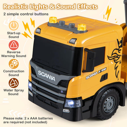 Costzon Licensed Scania Crane Truck Toy with Sounds and Lights for Kids(Crane)