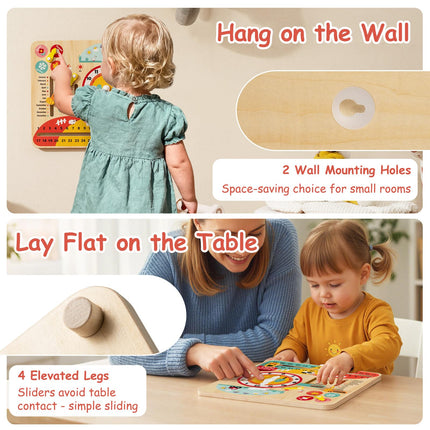 Costzon Montessori Kids Daily Learning Clock Toy