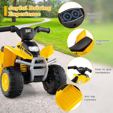 Costzon Kids ATV 6V CAT Licensed Four Wheeler Quad Car Toy with LED Headlight