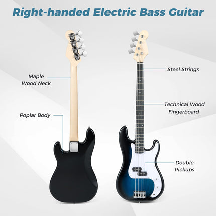Costzon Electric Bass Guitar 46” 4 String Full Size Beginner Bass Guitar Kit