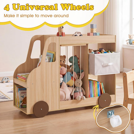 Costzon Toy Storage Organizer with Stuffed Animal Storage | Kids Bookshelf w/Open Shelves