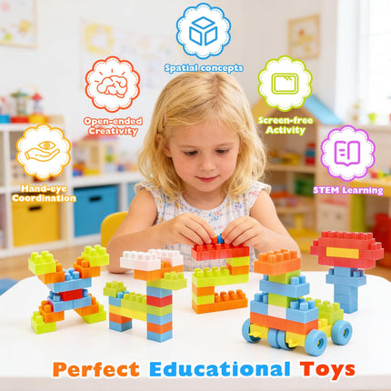 Costzon 150 Pcs Toddler Building Blocks Toy Stacking Block Set