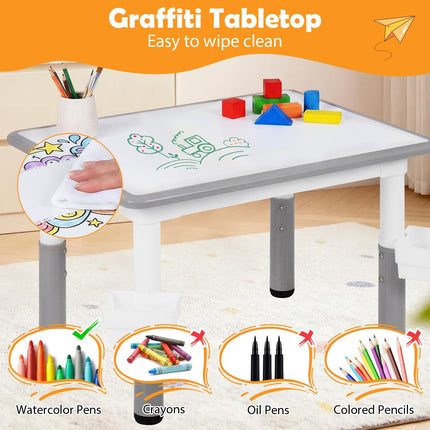 Costzon 5 PCS Height Adjustable Toddler Desk Set | Art & Craft Table Set