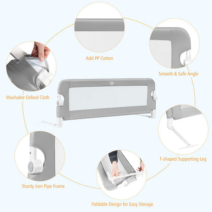 Costzon Bed Rails for Toddlers, Extra Long, Swing Down Safety Bed Guard for Convertible Crib