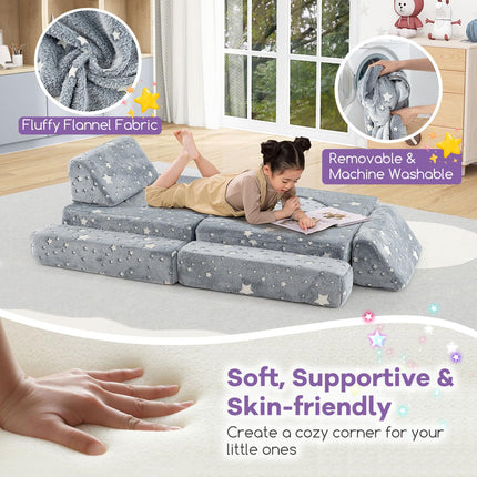 Costzon 10 Pcs Modular Kids Play Couch