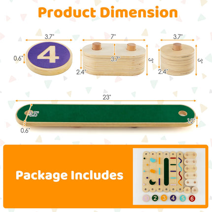 Costzon Montessori Wooden Balance Beam Step Stones, Kids Gymnastics Obstacle Course Balance Board Playset