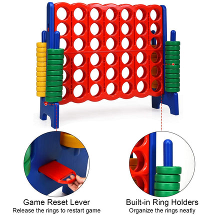Costzon Giant 4-in-A-Row, Jumbo 4-to-Score Giant Games for Kids & Adults, With Carrying Bag