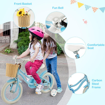 BABY JOY Kids Bike, 14 16 18 Inch Kids Bicycles for 3-8 Years Old Children with Training Wheels