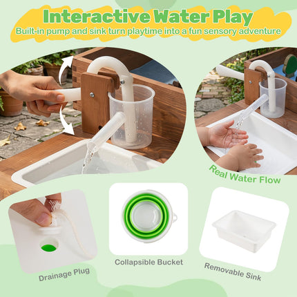 Costzon Sensory Table with Water Pump & Sink