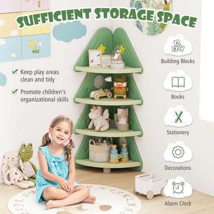Costzon Christmas Tree Bookshelf for Kids Toddler Montessori Corner Bookcase