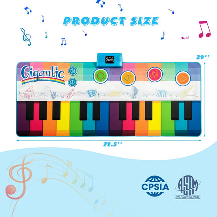 Costzon Floor Piano Mat for Kids & Toddlers w/24 Keys 8 Instrument Sounds 10 Songs