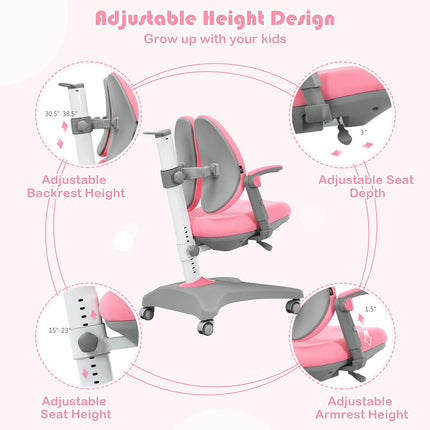 Costzon Kids Chair, Adjustable Height Student Chair, Home School Ergonomic Computer Chair, Kids Desk Chair