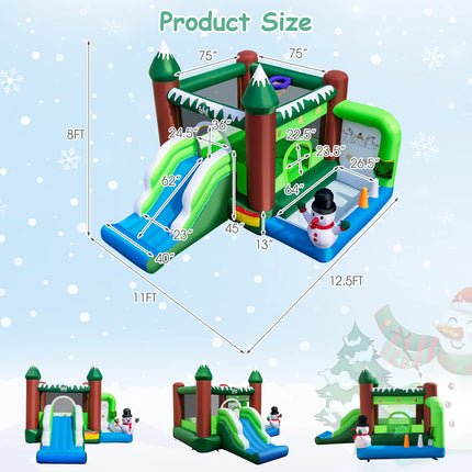 Costzon Inflatable Bounce House, Christmas Bouncy House for Toddler Kids/735w Blower
