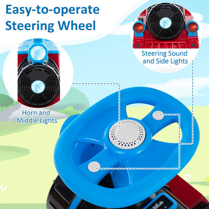 Costzon 12V 2-Seater Ride on Train with Train Whistle