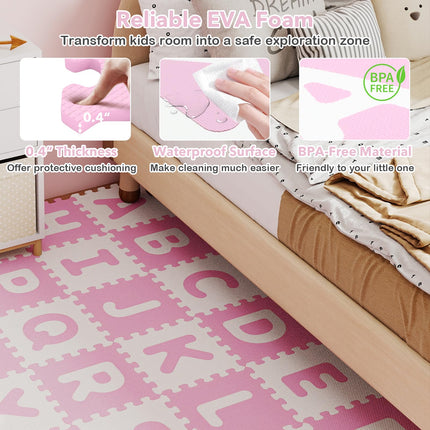 Costzon 26 Tiles Kids Foam Puzzle Floor Mat Non-Slip & Waterproof Interlocking Foam Tiles Baby Play Mat