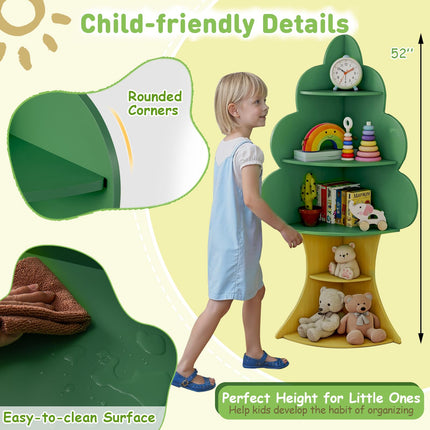 Costzon 5-Tier Toddler Montessori Corner Freestanding Book Shelf & Toy Storage Organizer