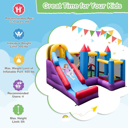 5 in 1 Bouncy House for Kids Indoor Outdoor Party - Costzon