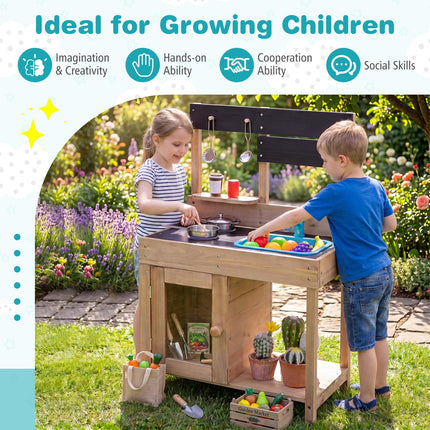 Costzon Little Chef Mud Kitchen for Kids Outdoor