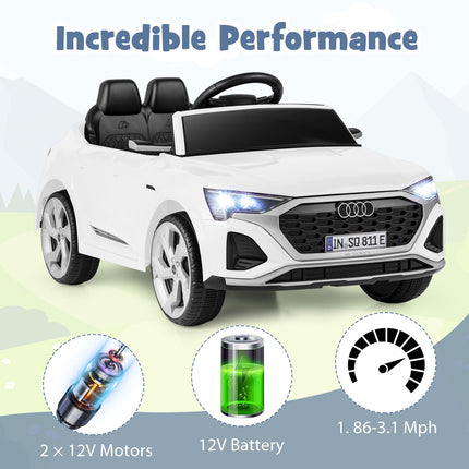 Costzon 12V Kids Ride on Car Licensed Audi SQ8, Remote Control Ride on Toy, Battery Powered Electric Vehicle with Spring Suspension