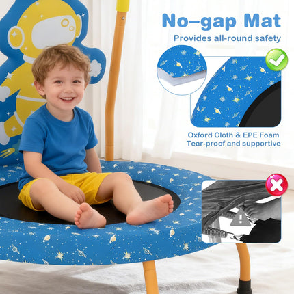 BABY JOY ASTM Certified Toddler Trampoline with Foam Padded Handle & Safety Padded Cover