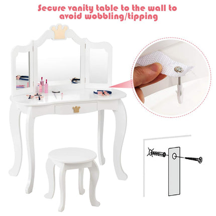 Costzon Kids Vanity Table and Chair Set