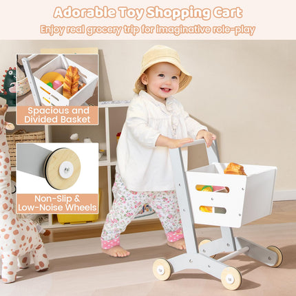 Costzon Kids Grocery Store Playset Convertible Wooden Play Store with Shopping Cart