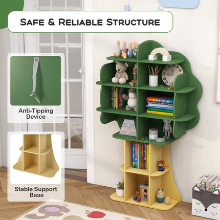 Costzon Tree Kids Bookshelf, 6-Tier Toddler Montessori Shelf Book Rack