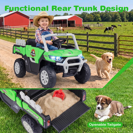 Costzon 24V Kids UTV Ride on Car Truck with Trunk & 2 x 100W Motors