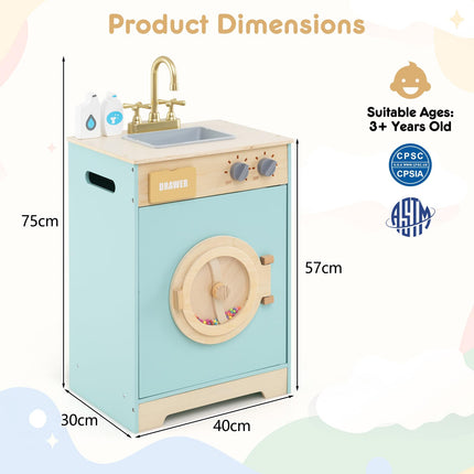 Costzon Kids Washer Playset Toy Washing Machine w/Laundry Detergent & Hand Sanitizer